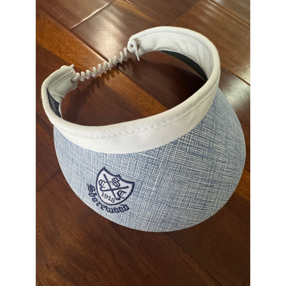 Town Talk Shorewood Country Club Visor Women OS Blue White Excellent Grid USA